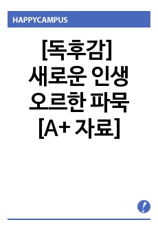 [독후감] 새로운 인생, 오르한 파묵 [A+ 자료]