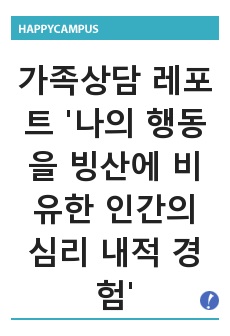 가족상담 과제 레포트 '나의 행동을 빙산에 비유한 인간의 심리 내적 경험에 기초한 분석'