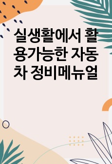 실생활에서 활용가능한 자동차 정비메뉴얼