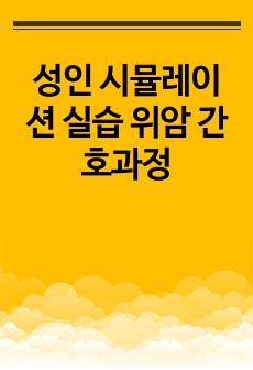 성인 시뮬레이션 실습 위암 간호과정