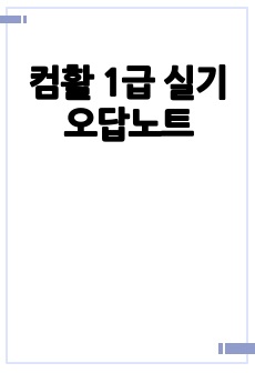 컴활 1급 실기 오답노트