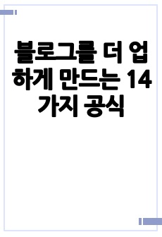 블로그를 더 업하게 만드는 14가지 공식