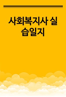 사회복지사 실습일지