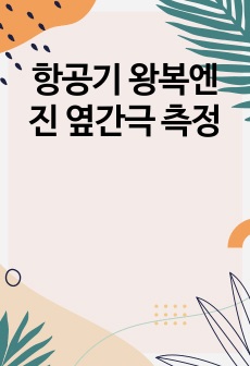 항공기 왕복엔진 옆간극 측정
