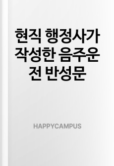 현직 행정사가 작성한 음주운전 반성문