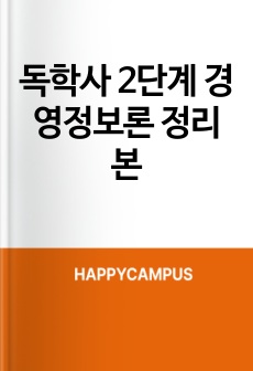 독학사 2단계 경영정보론 정리본