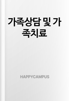 가족상담 및 가족치료