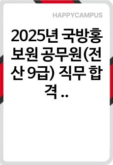 2025년 국방홍보원 공무원(전산 9급)  직무 합격 자소서